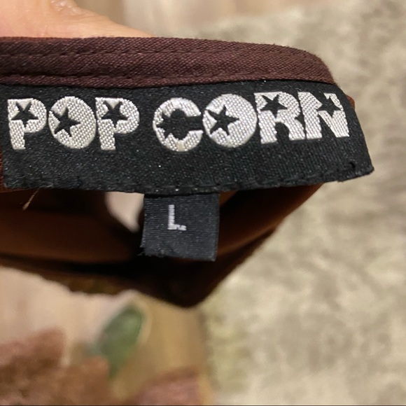 BEADED CROP TOP SZ L BROWN GREAT CONDITION - Picture 7 of 7